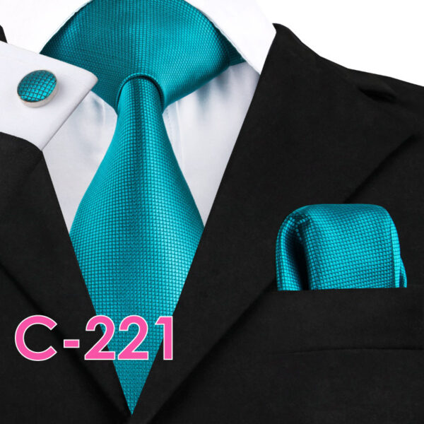 Solid Silk Mens Ties Neck Tie Set For Men Suits Tie Handker - Image 3