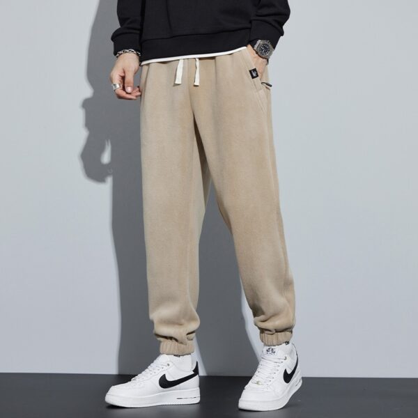 Thickened Outer Wear Loose Double-sided Velvet Ankle-tied Sports Pants For Men - Image 3