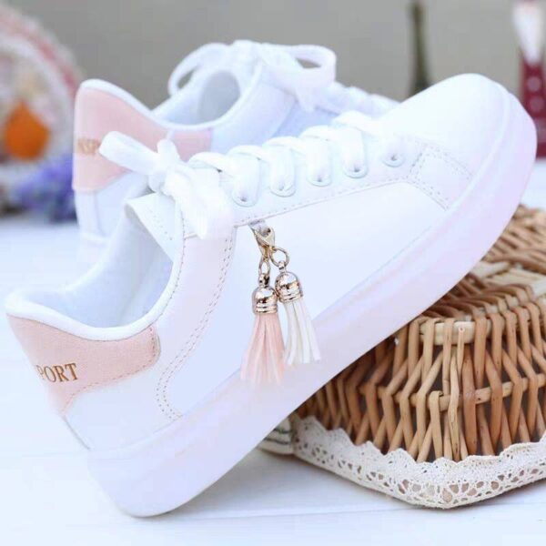 Mesh white shoes ladies fashion breathable shoes students Korean casual shoes sports shoes flat shoes womens shoes - Image 3