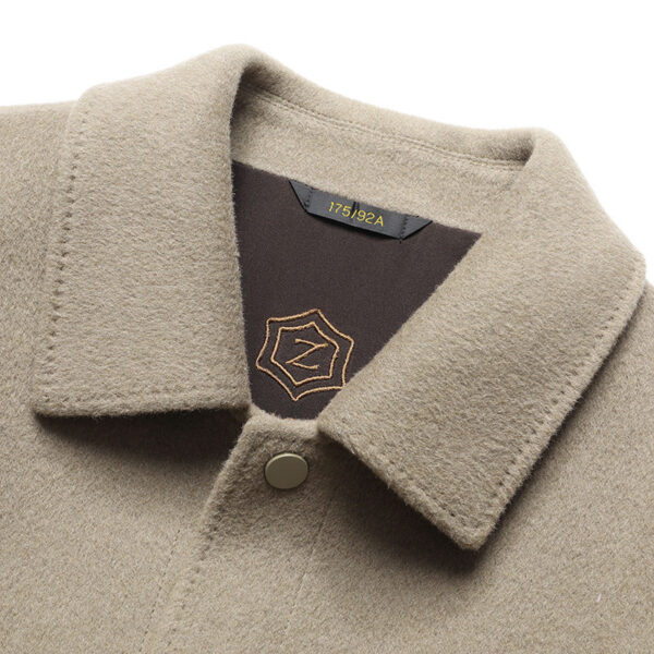 Autumn And Winter Handmade Double-faced Woolen Goods Wool Polo Collar Jacket - Image 2