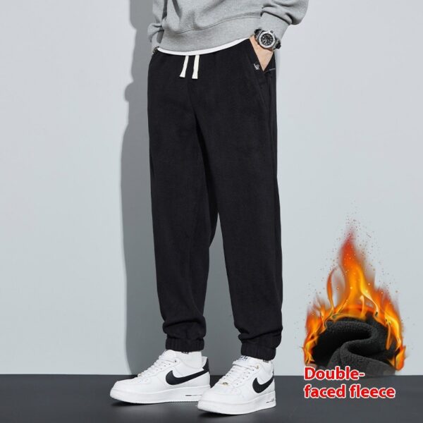 Thickened Outer Wear Loose Double-sided Velvet Ankle-tied Sports Pants For Men - Image 7