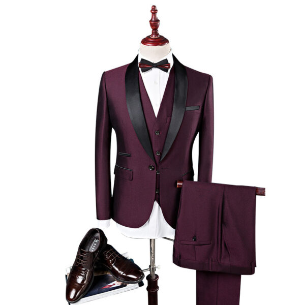 Men 3 Pieces Suit Set Men Wedding Suits Groom Tuxedos - Image 7