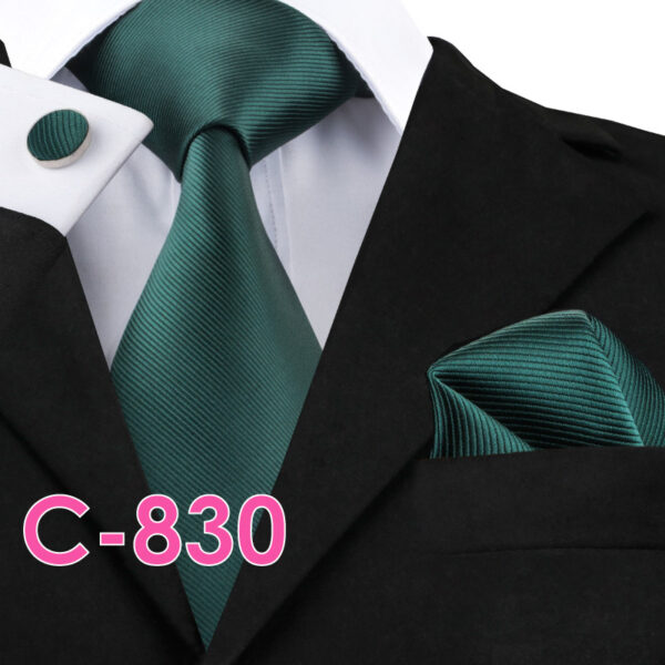 Solid Silk Mens Ties Neck Tie Set For Men Suits Tie Handker - Image 2