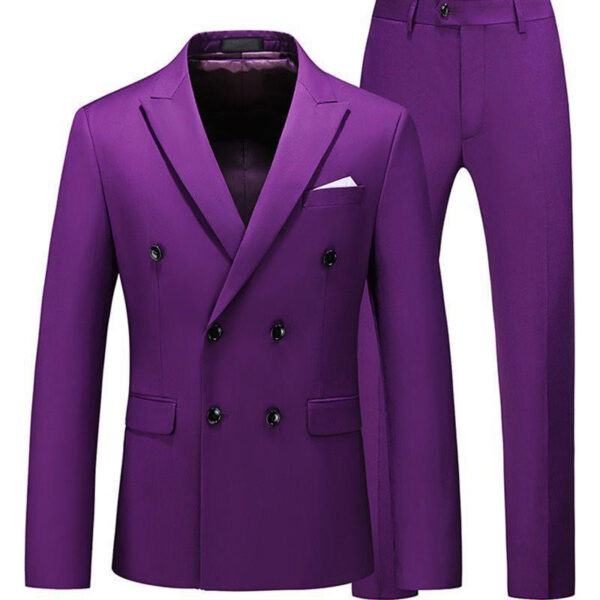 Men 2 Pieces Slim Fit Casual Tuxedo Suit Male Suits Set - Image 7