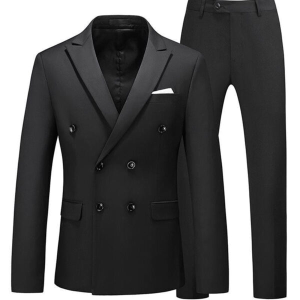 Men 2 Pieces Slim Fit Casual Tuxedo Suit Male Suits Set - Image 3