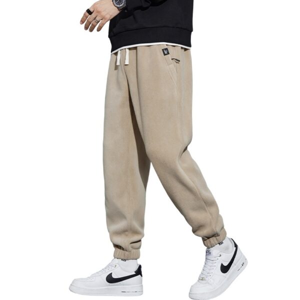 Thickened Outer Wear Loose Double-sided Velvet Ankle-tied Sports Pants For Men - Image 5