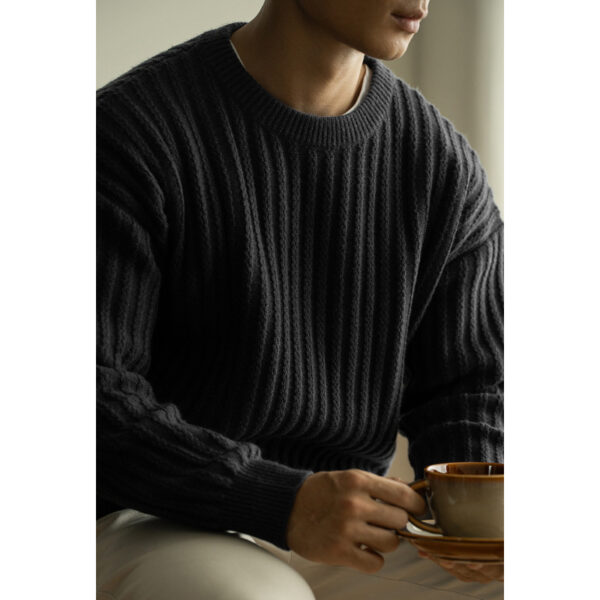 Warm Pullover Round Neck Long Sleeves Sweater - Image 4